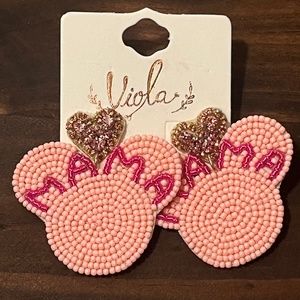 Minnie Mouse Beaded Earrings